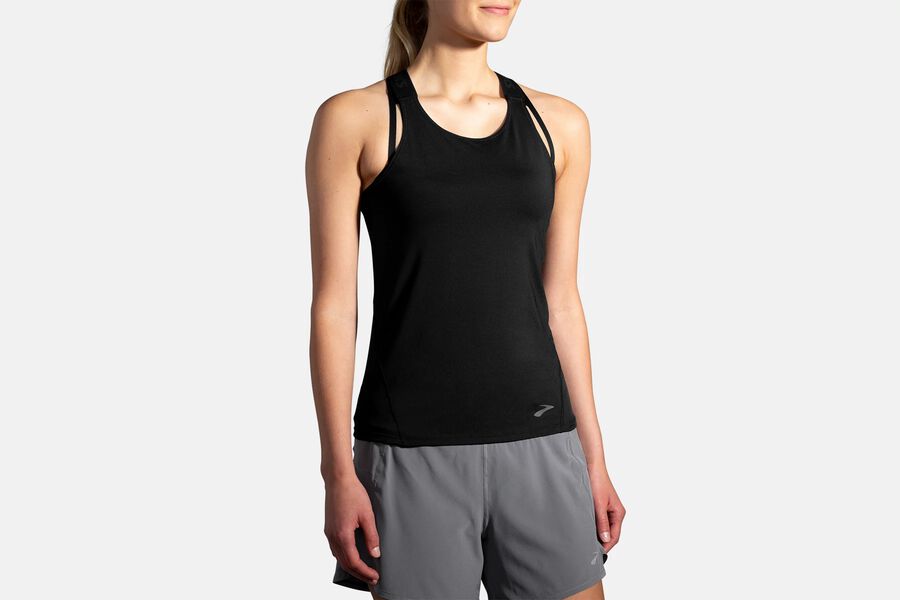 Brooks Women's Pick-Up Tank Tops Black ( HNSZC0839 )